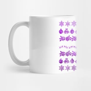 Purple Christmas Silhouette Pattern Mug